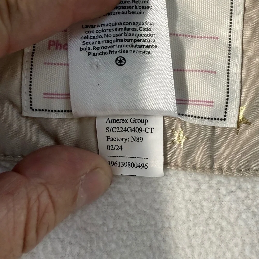 Carter's Girls Beige Gold Star Print Hooded Rain Jacket Size‎ 6 Outerwear